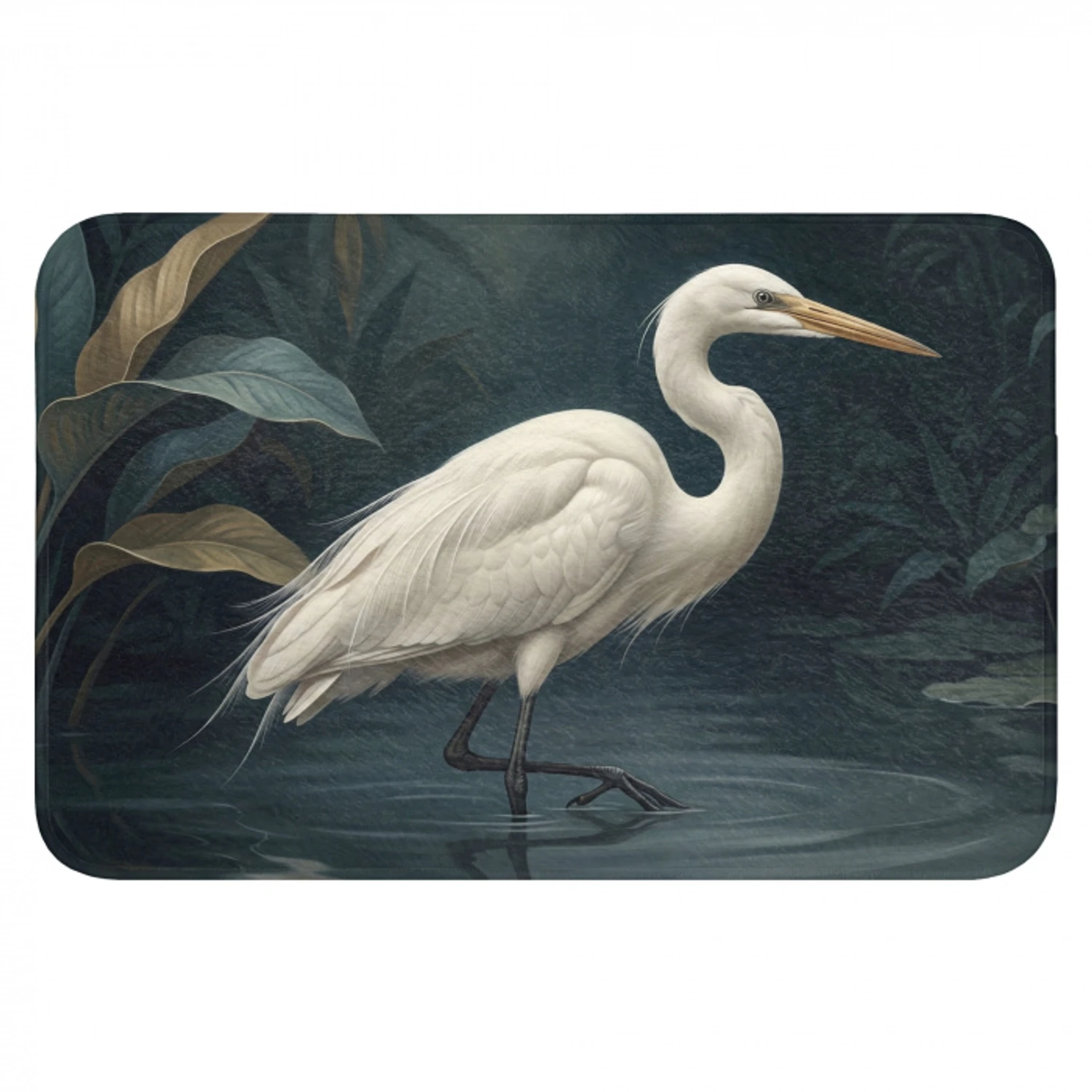 Reiger - Water - Natuur - Modern - Wit Badmat klein -3d