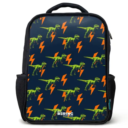 Dinos - Bliksem - Dieren - Blauw Rugzak - Zwart middel -3d