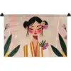 Vrouw - Bloemen - Pastel Wandkleed katoen klein -zz3d