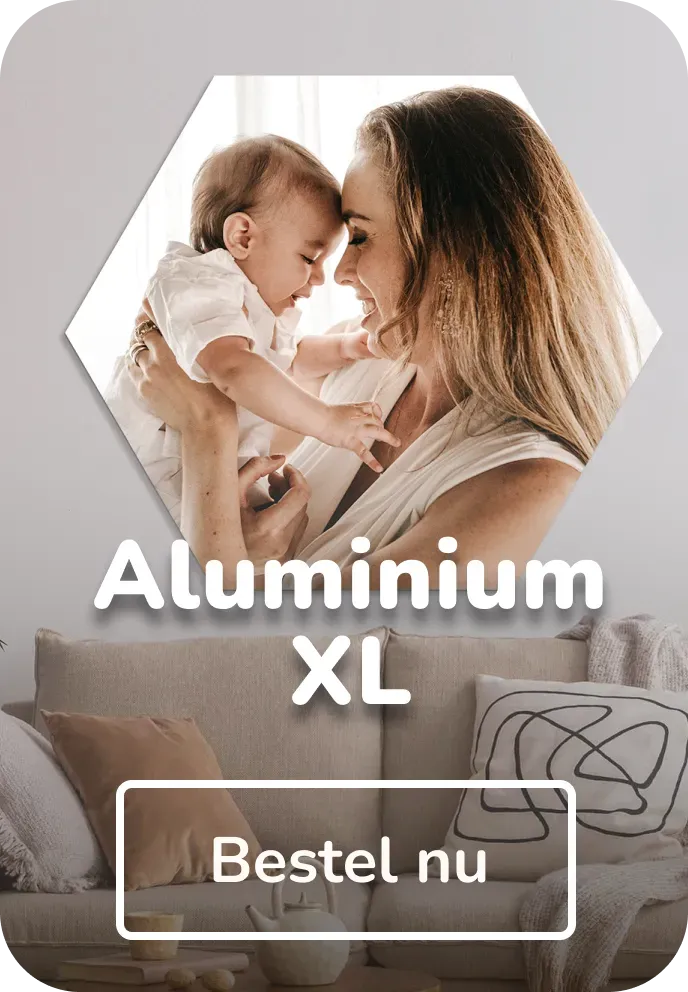 foto op hexagon aluminium XL