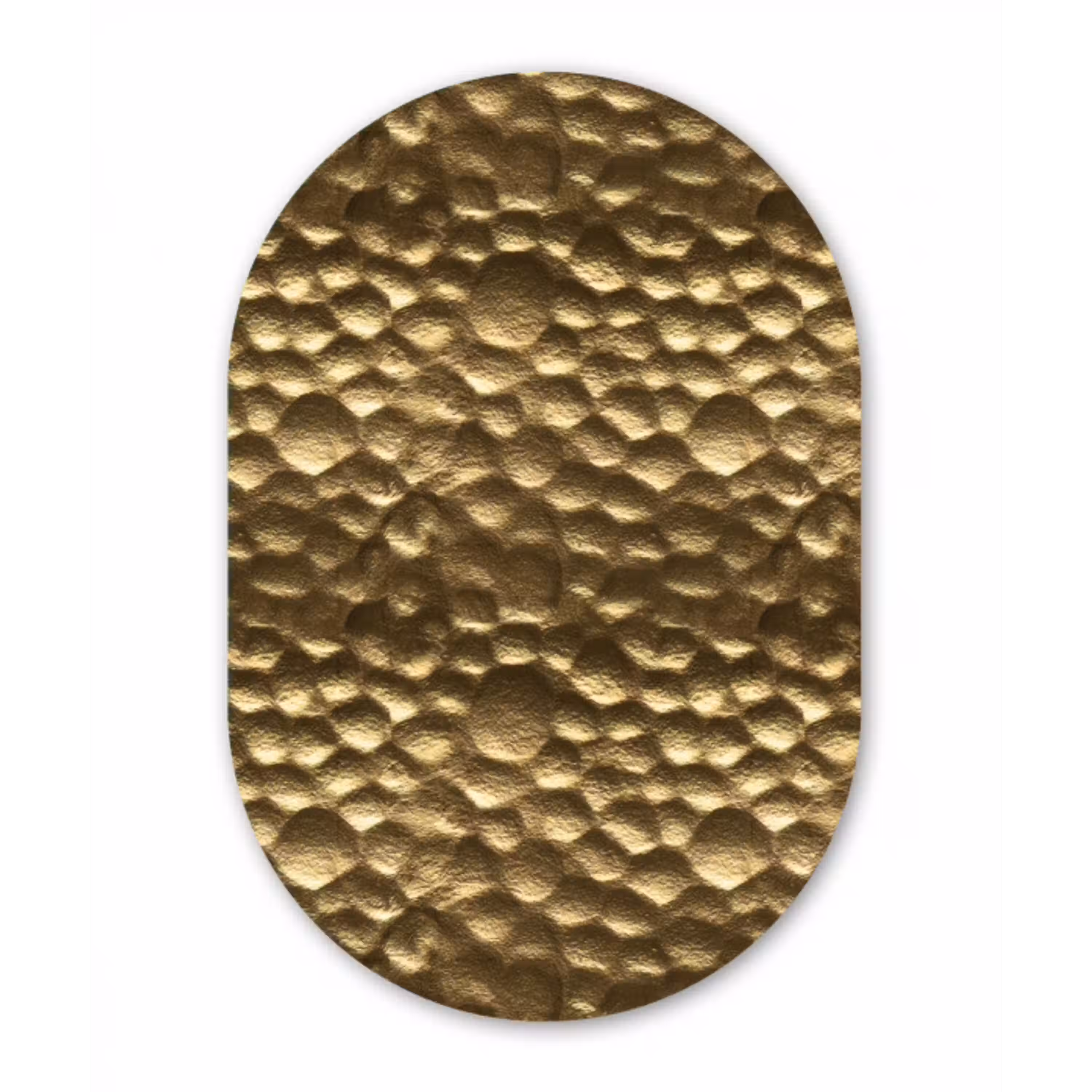 Gehamerd - Reliëf - Textuur - Bronsgoud Wandcirkel Ovaal Aluminium middel 839 -3d