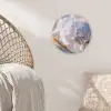 Bloemen - Lichtblauw - Wazig - Trosje Wandcirkel kunststof plaat 5mm dik klein -sfeer5