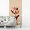 Minimalistisch - Bloem - Bladeren - Beige fotobehang vinyl groot -woonkamer