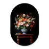 Boeket - Roze - Bloemen - Vaas Wandcirkel Ovaal Forex klein -3d