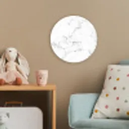 Marmer - Wit - Grijs - Luxe - Marmerlook - Structuur Wandcirkel kunststof plaat 5mm dik klein -tsfeer1_kind