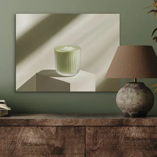 Matcha - Glas - Groen - Minimalistisch PET vilt klein -sfeer2
