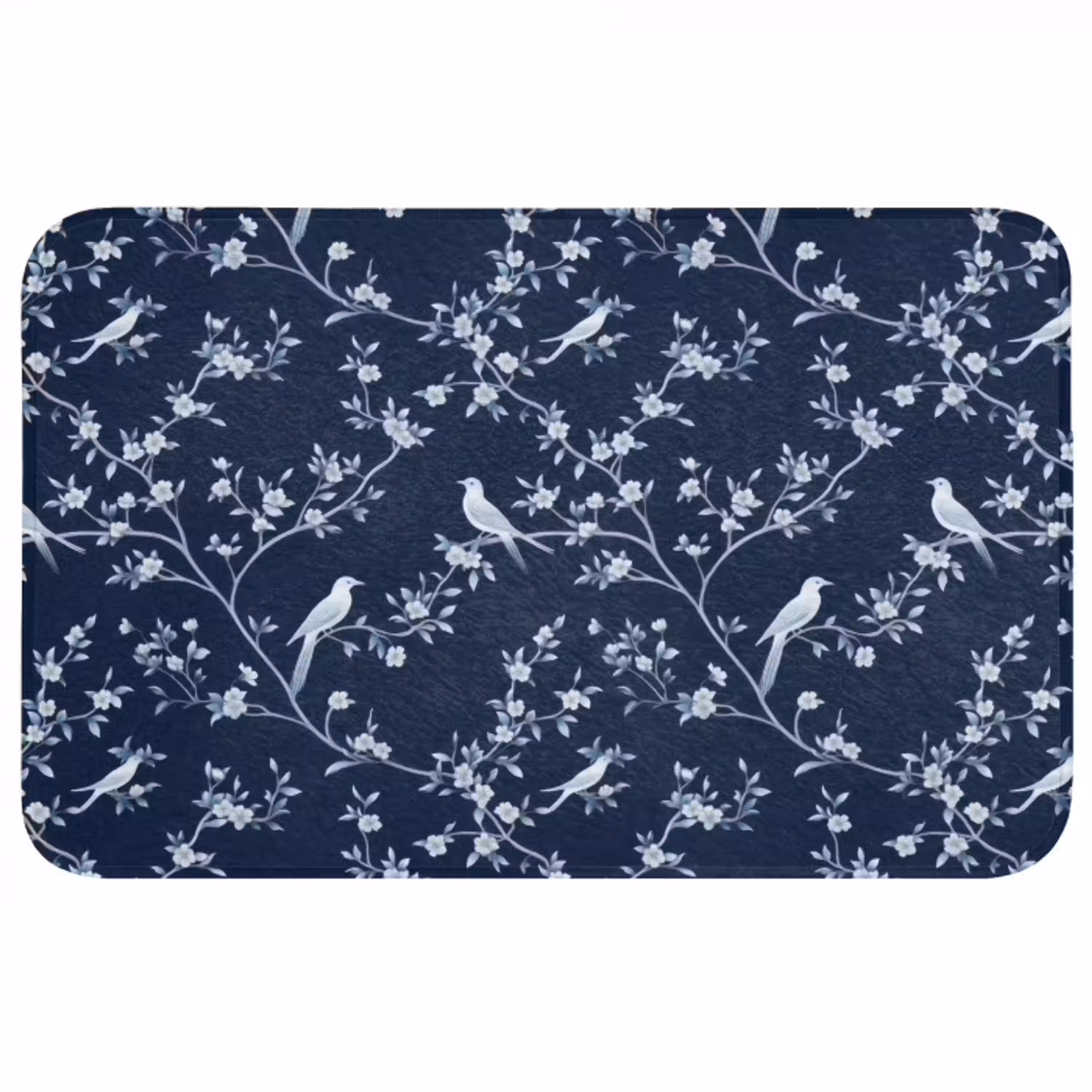 Grafisch - Bloesemtak - Blauw WCmat middel 1009 -3d