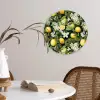 Hangende - Citroenen - Witte - Bloemetjes Wandcirkel plexiglas klein 852 -sfeer4