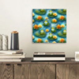Kikker - Lelies - Groen aluminium wit klein 46 -sfeer1