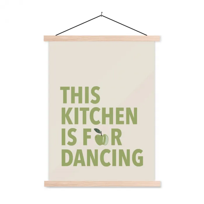 Quote - Appel - Illustratie textielposter latten blank klein -3d