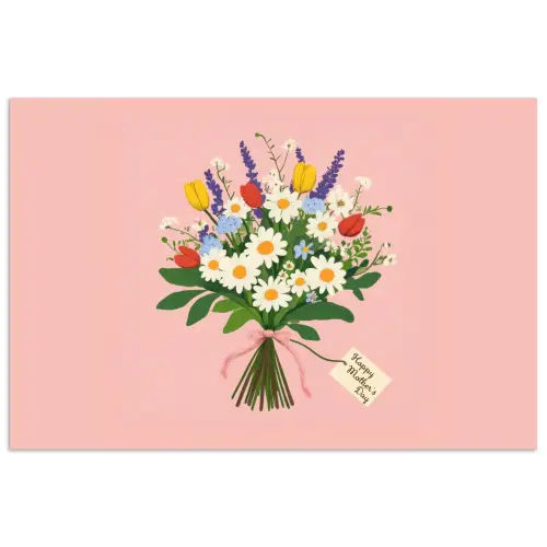 Bloemen - Lint - Kaartje poster papier klein -3d