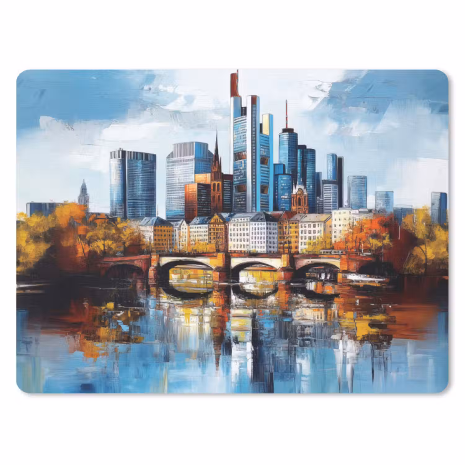 Muismat - Bomen Frankfurt- Stad - Skyline - Brug