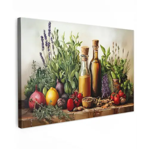 Stilleven - Kruiden - Specerijen - Fruit - Kleurrijk canvas 2cm klein -z3d