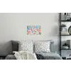 Blauw - Roze - Bloemen Muursticker klein -slaapkamer