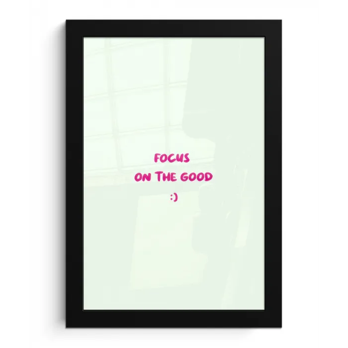 Focus - Beige - Roze - Smiley fotolijst zwart zonder passe partout klein -3d