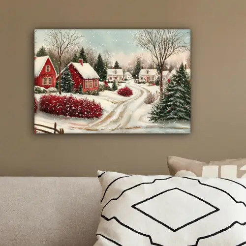 Kerstsfeer - Landelijk - Rood canvas 2cm klein -sfeer3
