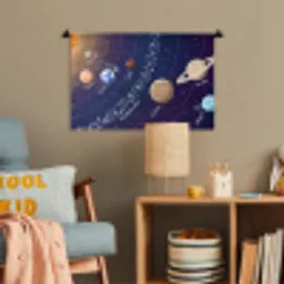 Planetenstelsel - Ruimte - Illustratie Wandkleed katoen klein -wsfeer4_kind
