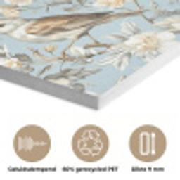 Botanisch - Zangvogel - Blauw PET vilt klein 837 -closeup_NL