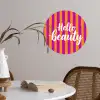 Modern - Hello - Oranje Wandcirkel behangsticker klein -sfeer3