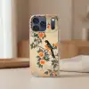 Vogel - Tak - Bloemen - Oranje Telefoonhoesje iPhone 17 Pro klein -sfeer2