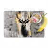 Abstract - Hert - Gewei - Goud Placemat vinyl groot -zzzproduct_Kitchenyeah-website