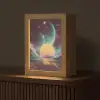Planeten - Neon - Berglandschap - Zon Light Box met kabel (Tafellamp) klein -z3d_website