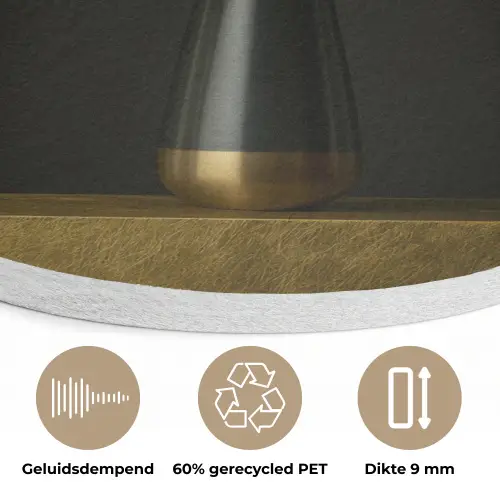 Bloembollen - Wit - Vaas - Minimalistisch Akoestische PET Vilt - Rond klein -closeup_NL