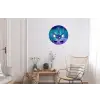 Eenhoorn - Sterrenhemel - Ster - Blauw Wandcirkel aluminium klein -woonkamer
