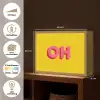 Geel - Roze - Oh - 3D Light Box met batterij (Wandlamp) middel -USP_websiteoverzichtNL