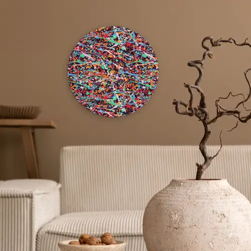 Spat - Abstract - Waterverf - Multi Wandcirkel plexiglas klein 852 -sfeer1
