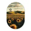 Zonnebloem - Veld - Windmolen Wandcirkel Ovaal Forex klein -3d