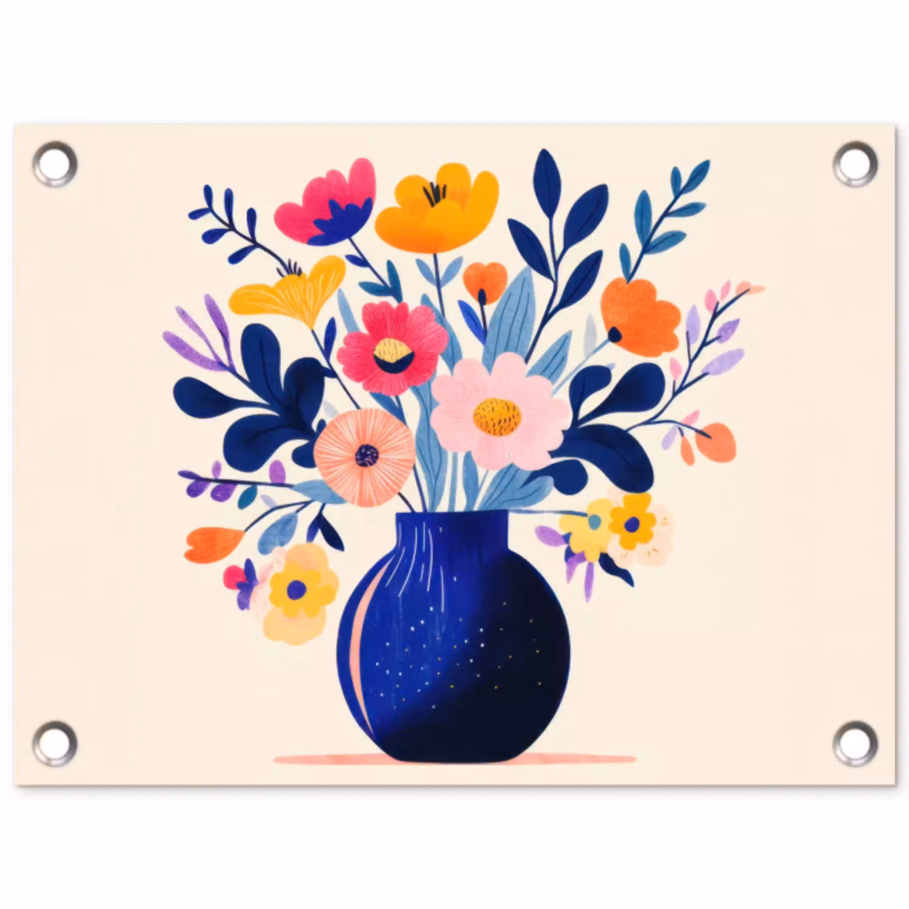 Vaas - Bloemen - Boeket tuinposter los doek klein -3d