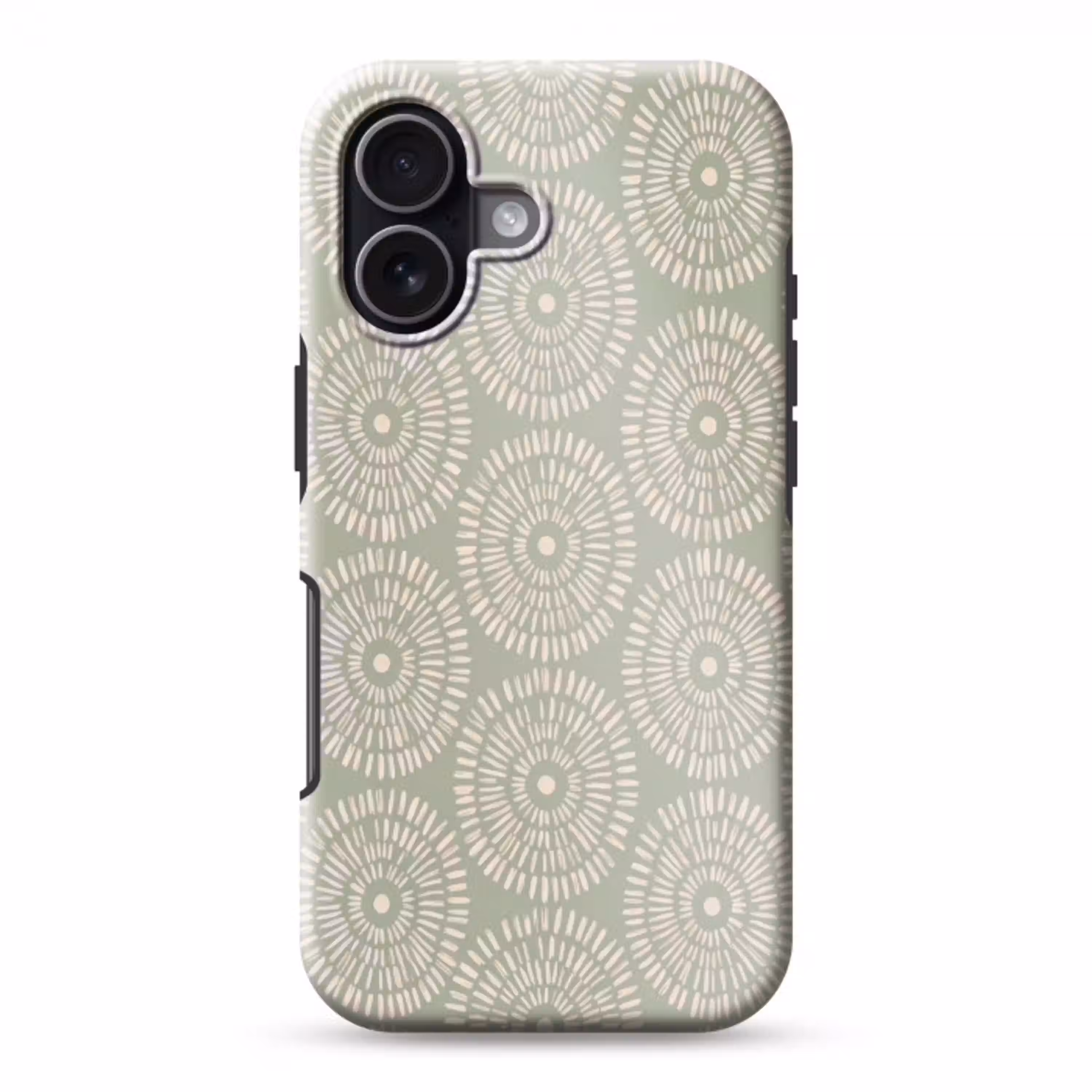 Patroon - Cirkels - Abstract - Modern - Groen Toughcase MagSafe Apple iPhone 17 klein -3d