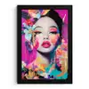 Vrouw - Portret - Abstract - Paars fotolijst zwart zonder passe partout klein -3d
