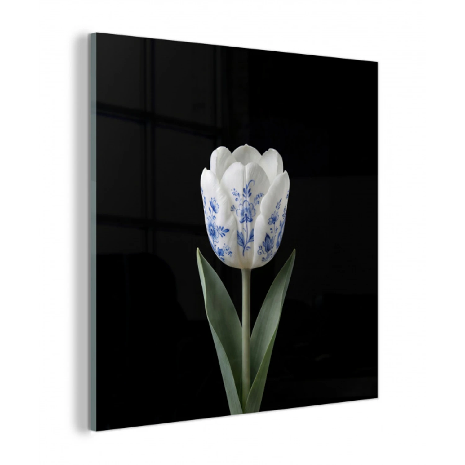 Tulp - Patroon - Blauw plexiglas 5mm klein -z3d