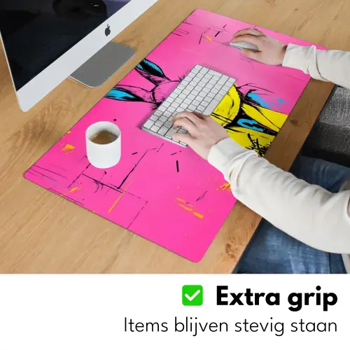 Konijn - Felroze - Sjaal - Abstract Muismat XXL klein -sfeer3