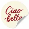 Ciao bella - Rood - Wit - Minimalistisch Wandcirkel behangsticker klein -3d