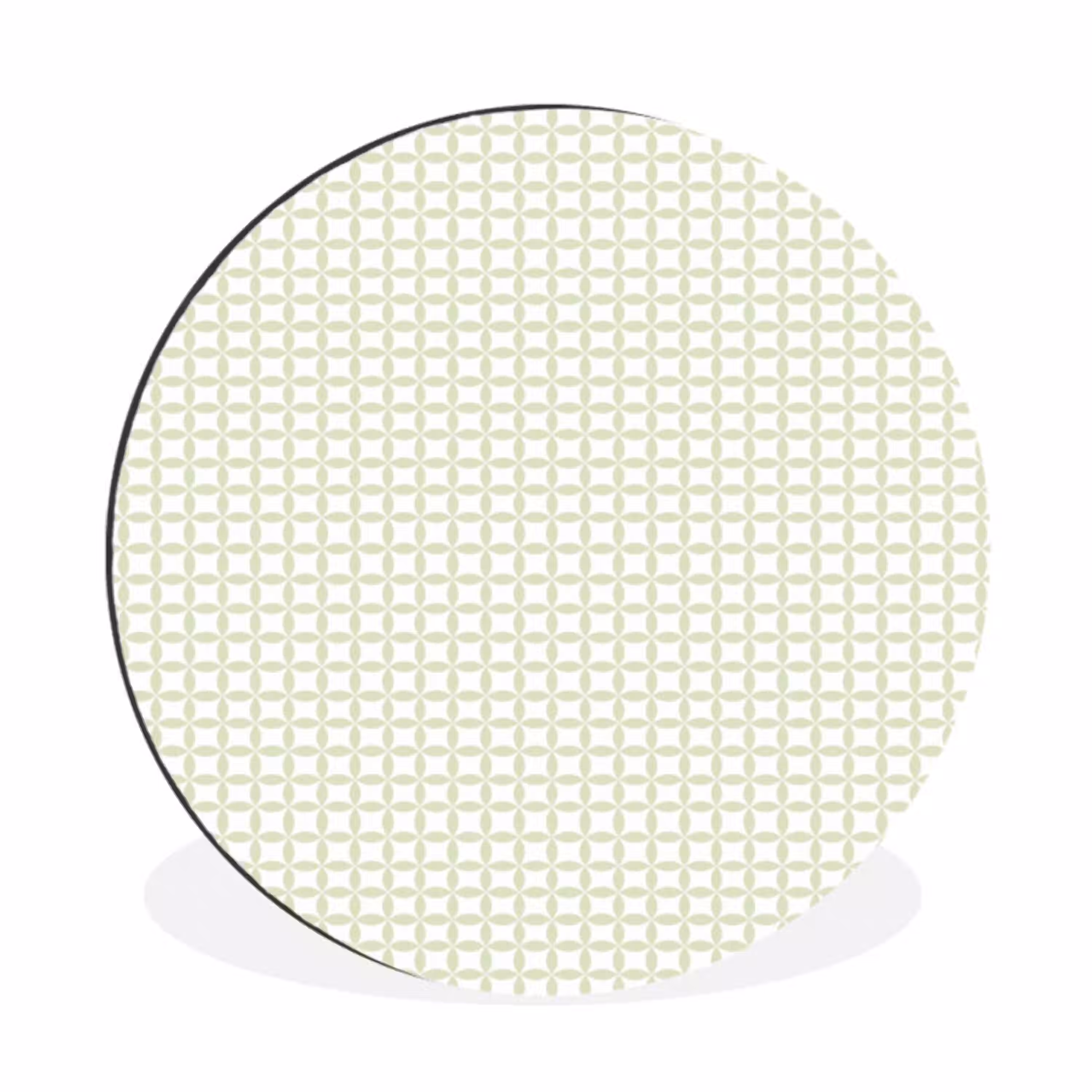 Saliegroen - Geometrisch - Cirkels - Patroon Wandcirkel aluminium klein 190 -3d