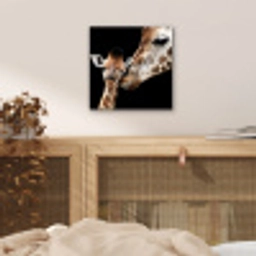 Giraffe - Dieren - Zwart - Portret - Dieren aluminium wit klein -sfeer3