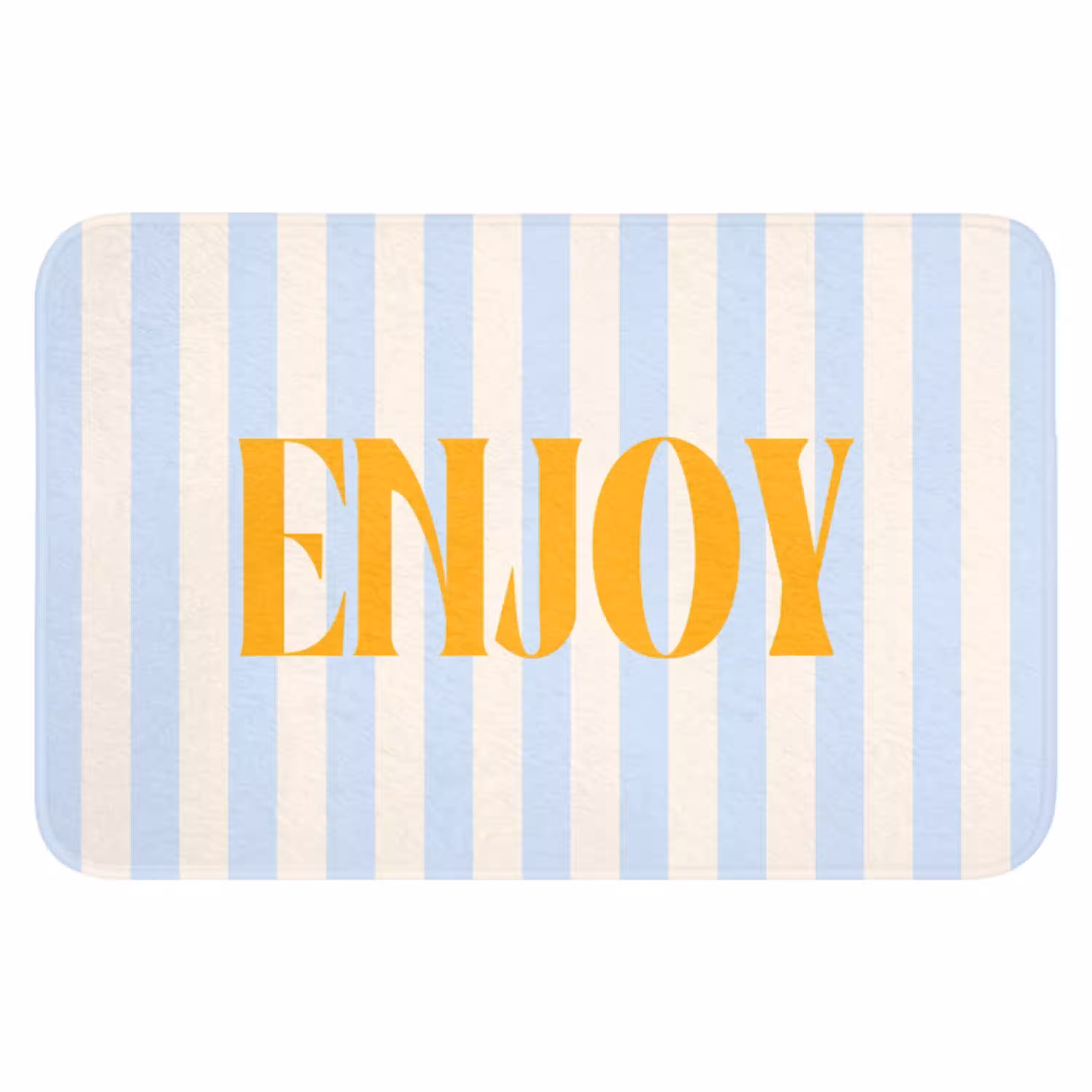 Oranje - Blauw - Strepen - Enjoy WCmat klein -3d