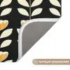 Retro - Bloem - Zwart - Okergeel Badmat klein 997 -USP_AntislipNL