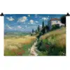 Zandpad - Huis - Bomen - Grasveld Wandkleed katoen klein -zz3d