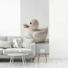 Badeend - Minimalistisch - Wit fotobehang vinyl groot -woonkamer