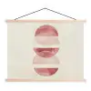 Minimalistisch - Cirkels - Roze textielposter latten blank klein -3d