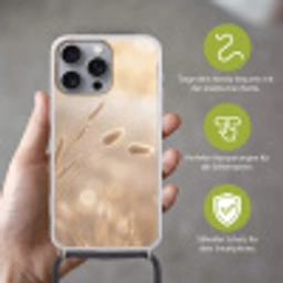 Hazestaartgras - Graanharen - Zonlicht Hoesje iPhone 16 Pro Max met koord klein -sfeer2_DE