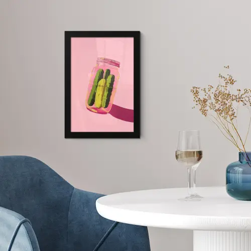 Augurken - Pot - Schaduw - Roze fotolijst zwart zonder passe partout klein -sfeer4