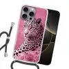 Panter - Luxe - Roze Hoesje iPhone 16 Pro Max met koord klein -sfeer1