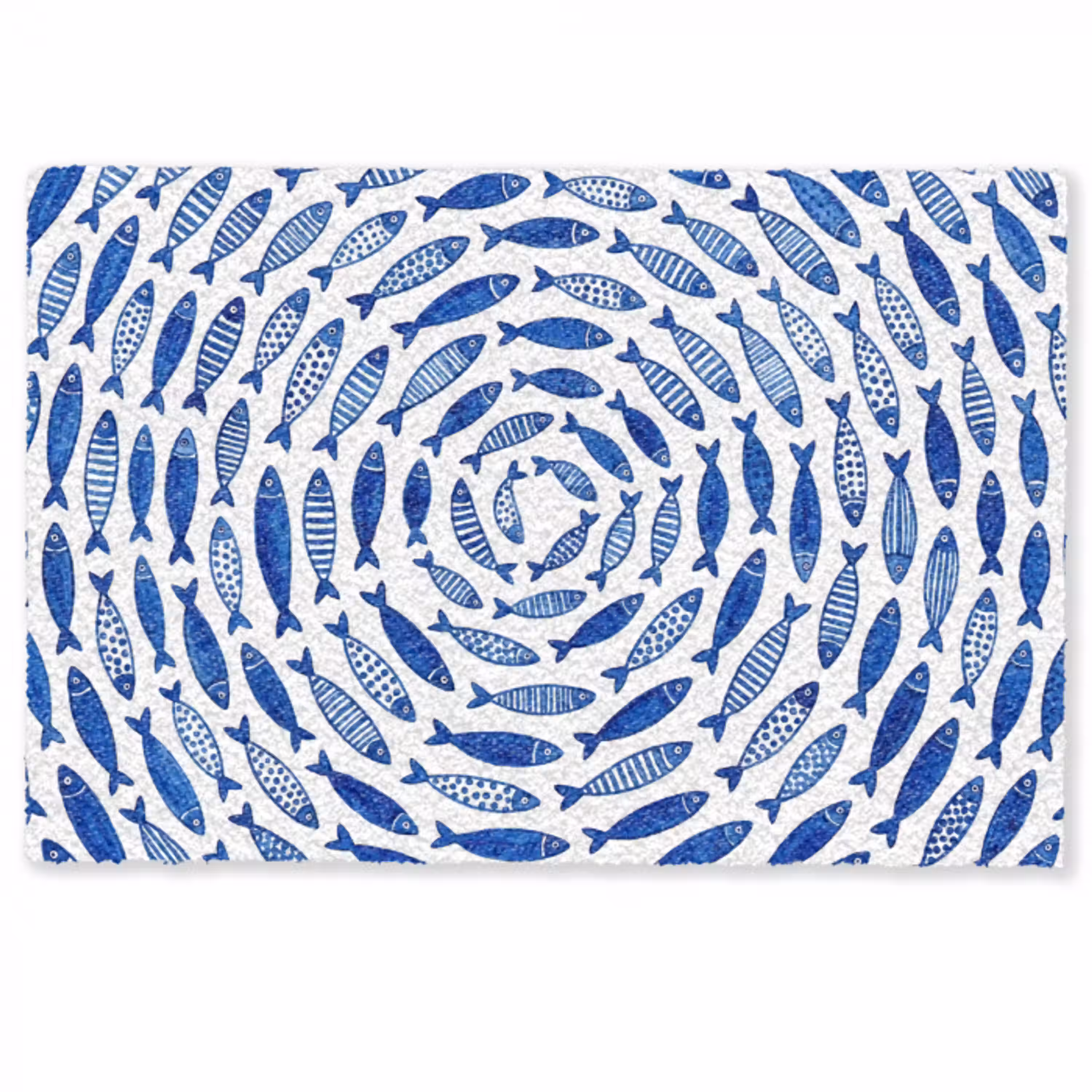 Vis - Patroon - Onderwater - Abstract - Blauw Deurmat klein -zkaufland3d
