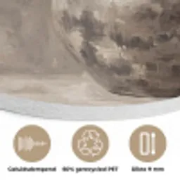 Olijfplant - Aardenpot - Abstract - Beige Akoestische PET Vilt - Rond klein -closeup_NL