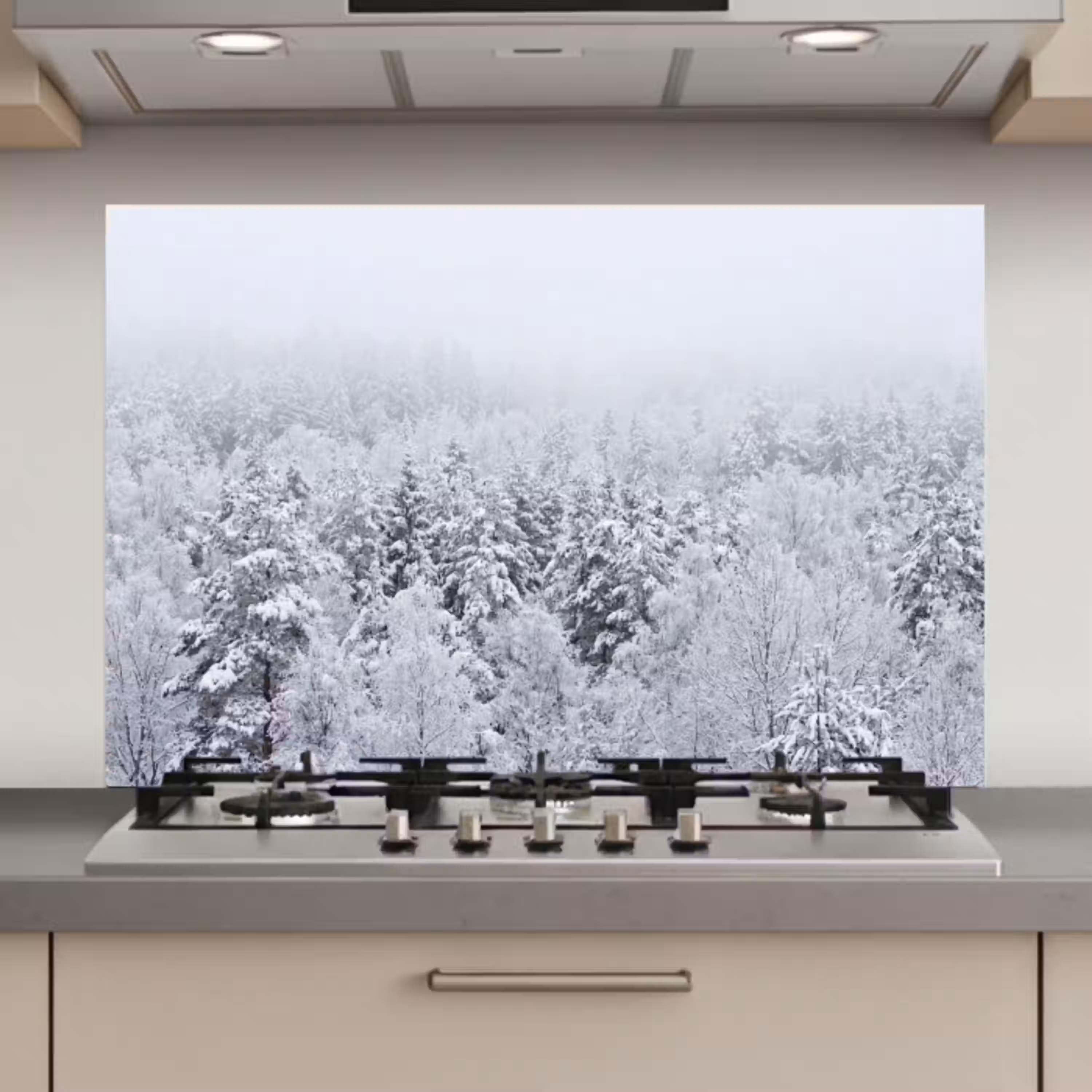 Bos - Sneeuw - Winter - Natuur - Wit keuken achterwand spatscherm klein -3d_website